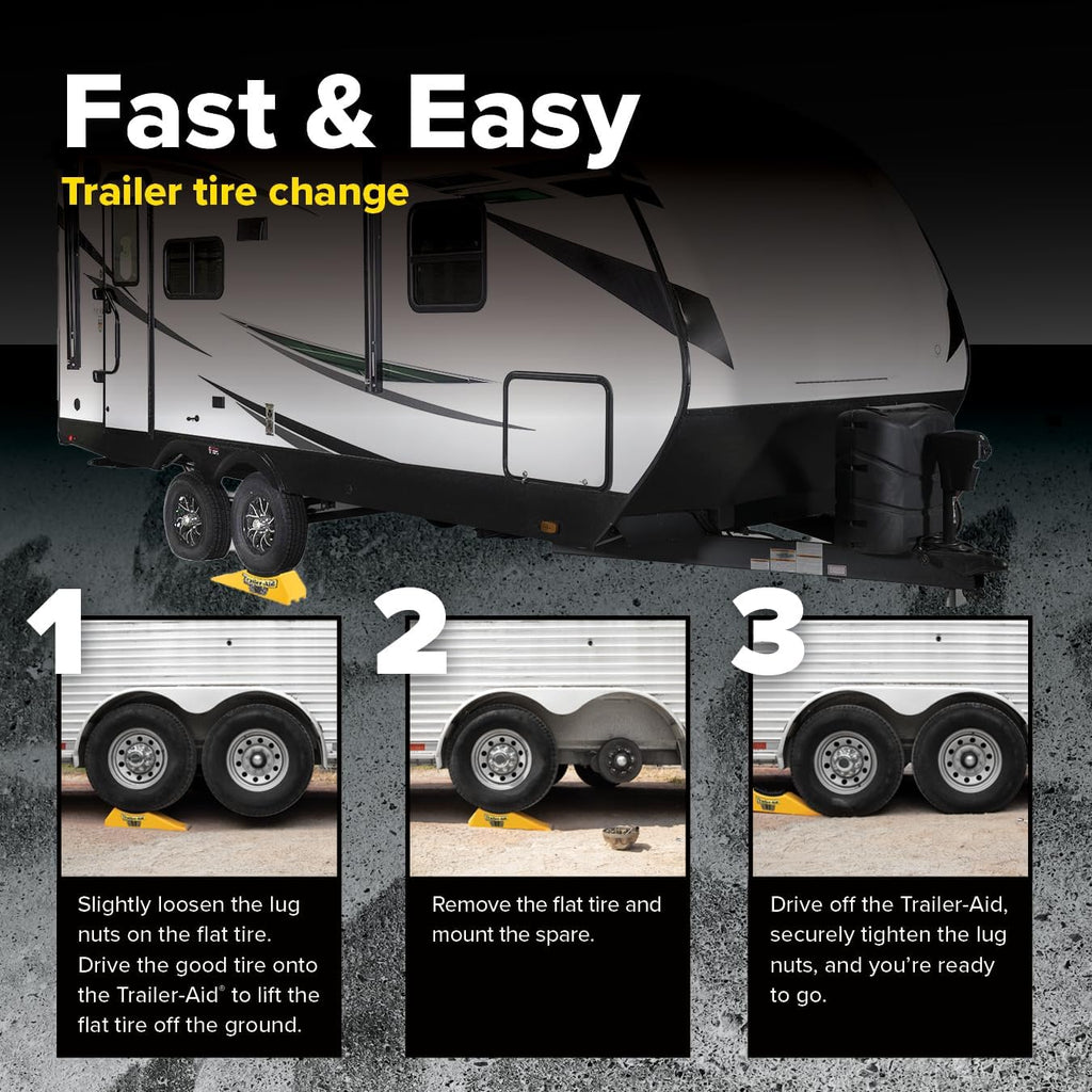 Camco Trailer Aid Plus -5 1/2" Lift Tandem Tire Trailer Ramp - USA Made