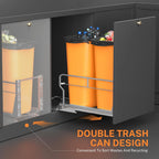 YJHome Double Pull Out Trash Can Cabinet with Soft-Close Slides