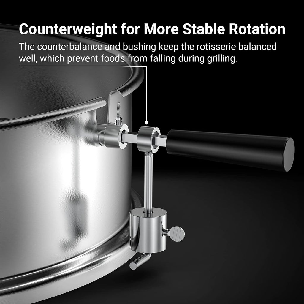 onlyfire Stainless Steel Weber Kettle Rotisserie Ring Kit Barbecue Tool Kit