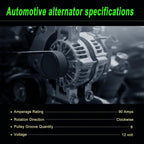 90A Alternator fit for 2011-2017 Elantra 2012-2013 Soul 1.8L 2.0L L4
