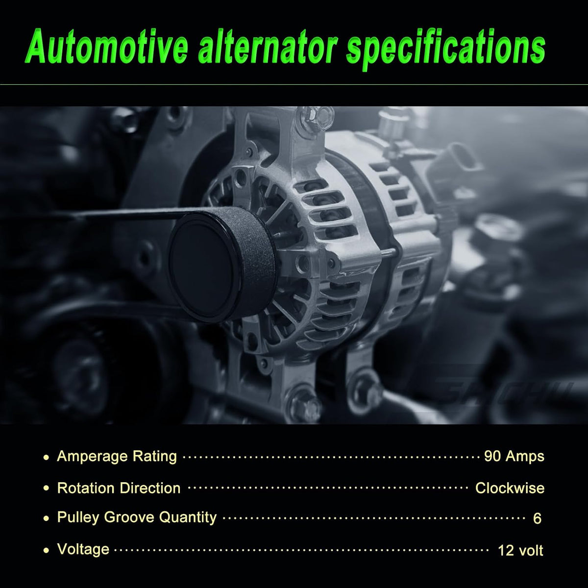 90A Alternator fit for 2011-2017 Elantra 2012-2013 Soul 1.8L 2.0L L4