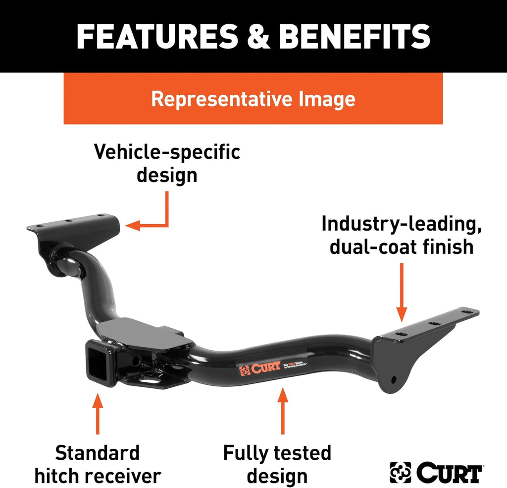 CURT 13493 Class 3 Trailer Hitch, 2" Receiver for Ford Bronco