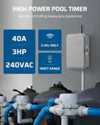 DEWENWILS Pool Pump Timer, Outdoor Smart WiFi Timer Box, 40A 240VAC 3HP