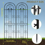 2 Pack 86.7" H x 19.7" W Metal Garden Trellis for Climbing Plants Outdoor, Black Lattice Panel, Sturdy Plant Support for Roses, Vines, Cucumbers &