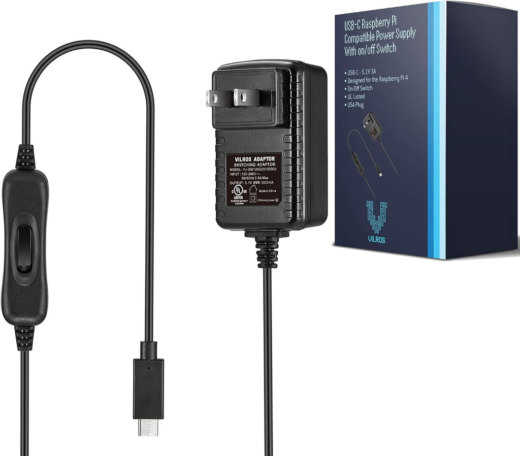 Vilros Raspberry Pi 4 4GB Basic Starter Kit with Fan-Cooled Heavy-Duty Aluminum Alloy Case