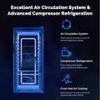 ROVSUN 18 Bottle Wine Fridge, Freestanding Compressor Wine Cooler Refrigerator, Beverage Wine Chiller with Digital Temperature Control & Double-layer