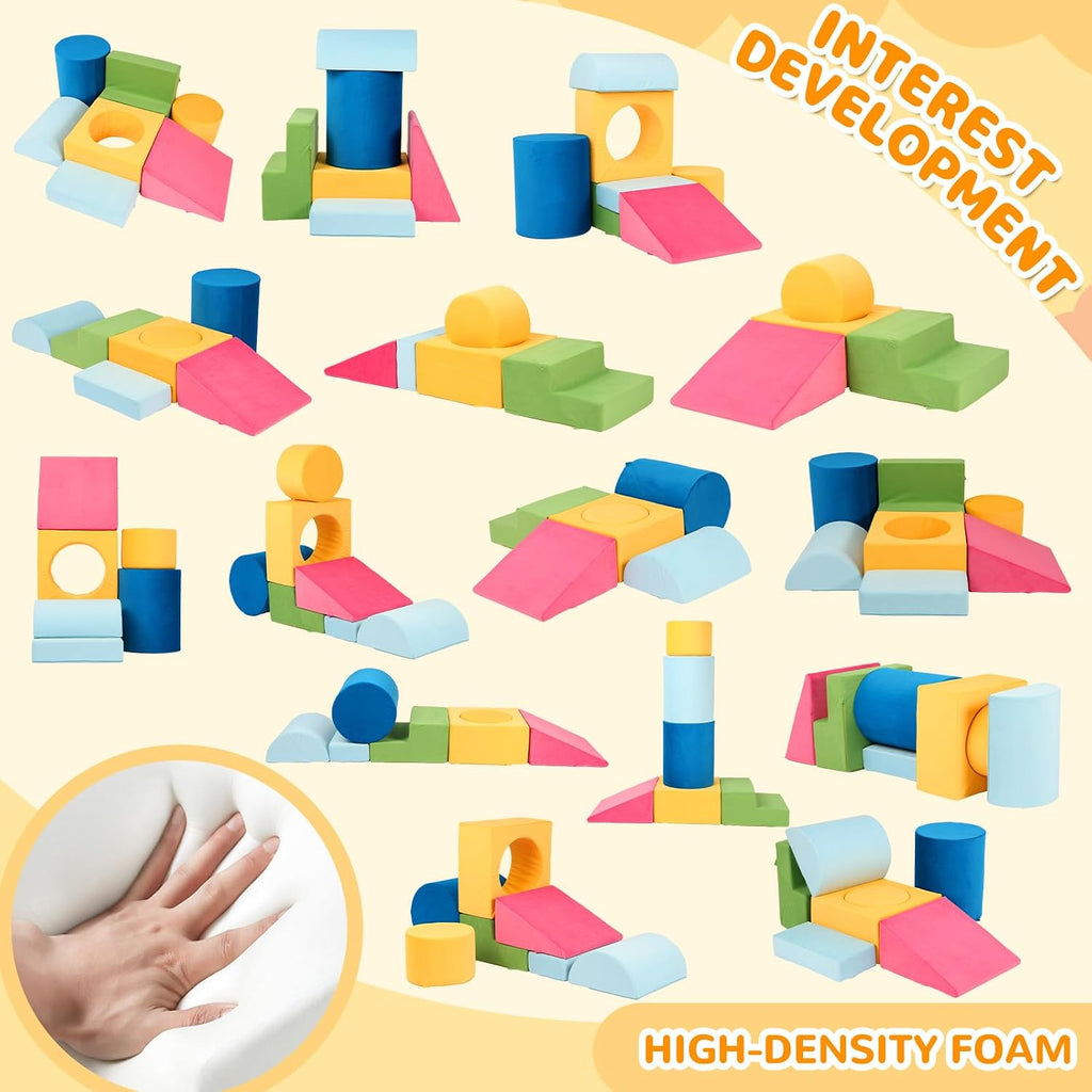 Toddler Climbing Toys Indoor, 7-Piece Colourful Foam Climbing Blocks, Soft Play Climbing for Toddlers, Modular Crawling & Sliding Play Set for