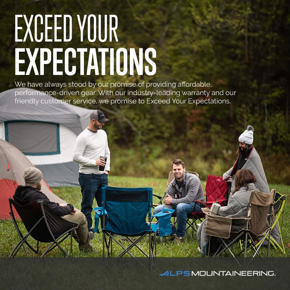 ALPS Mountaineering King Kong Camping Chairs for Adults with Mesh Cup Holders and Pockets, Built Durable and Reliable with Compact Foldable Steel
