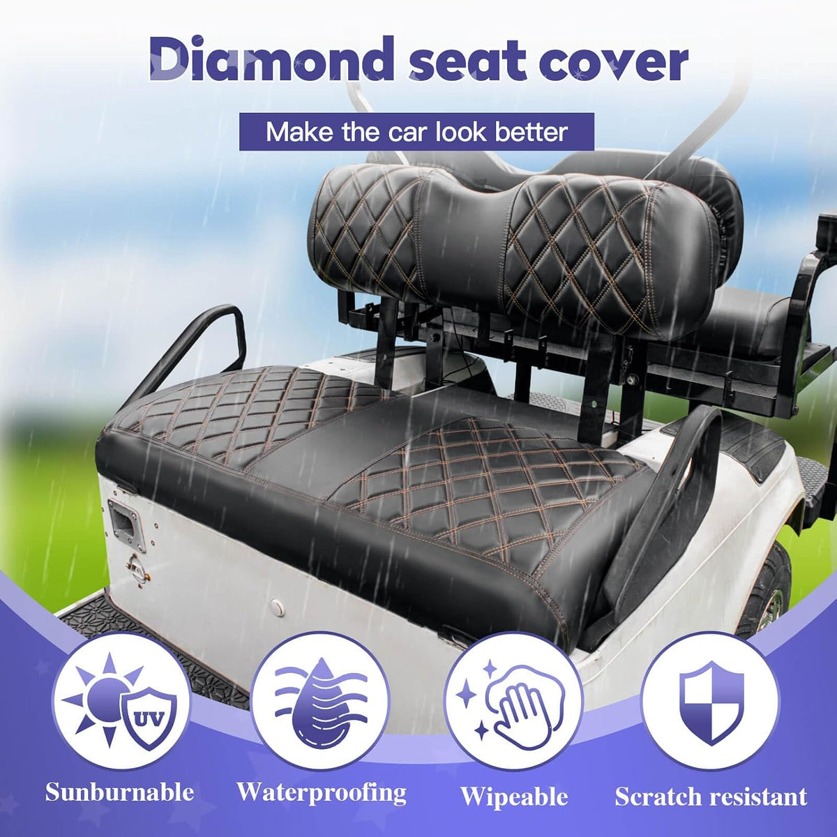 Golf Cart Vinyl Seat Covers Fits EZGO TXT 1994-2013/RXV 2008 up