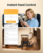 oneisall 5G WiFi Automatic Cat Feeder for 2 Cats, App Control, 20 Cups/5L
