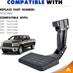 Rear Bed Step Tailgate Bedstep for Toyota Tundra 2022-2026 Folding Truck Step Retractable No-Drill Bumper Tailgate Step Replace # PTS30-34000 PT392