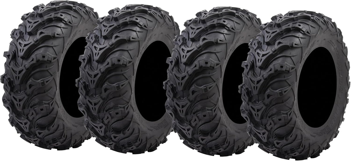 Tusk Mud Force ATV Tire Set - 25x8-12 Front, 25x10-12 Rear, Set of 4