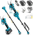 SEESII 2-in-1 Pole Pruning Shears, 1.6" Cutting Diameter Cordless Electric Pole Pruners, Brushless Motor, Dual 4.0Ah Batteries, Extra SK5 Blade, 4