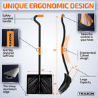 Snow Shovel Heavy Duty for Driveway with Ergonomic Handle to Use Without Backpain for Home Garage Car - Snow Shovel with 18 Inch Blade Large Capacity