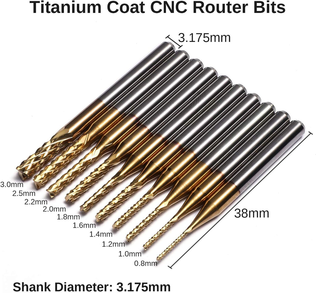 Genmitsu 40pcs End Mills CNC Router Bits, 1/8" Shank