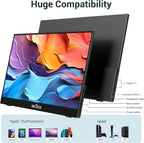 InnoView Portable Monitor, 15.6 Inch FHD 1080P HDMI USB C Second External Monitor for Laptop, Desktop, MacBook, Phones, Tablet, PS5/4, Xbox, Switch