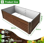 Galvanized Raised Garden Bed 6x3x2FT Outdoor Large Metal Planter Box Steel Kit for Planting Vegetables, Flowers