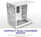 NZXT H6 Flow - Compact Dual-Chamber ATX PC Case - White