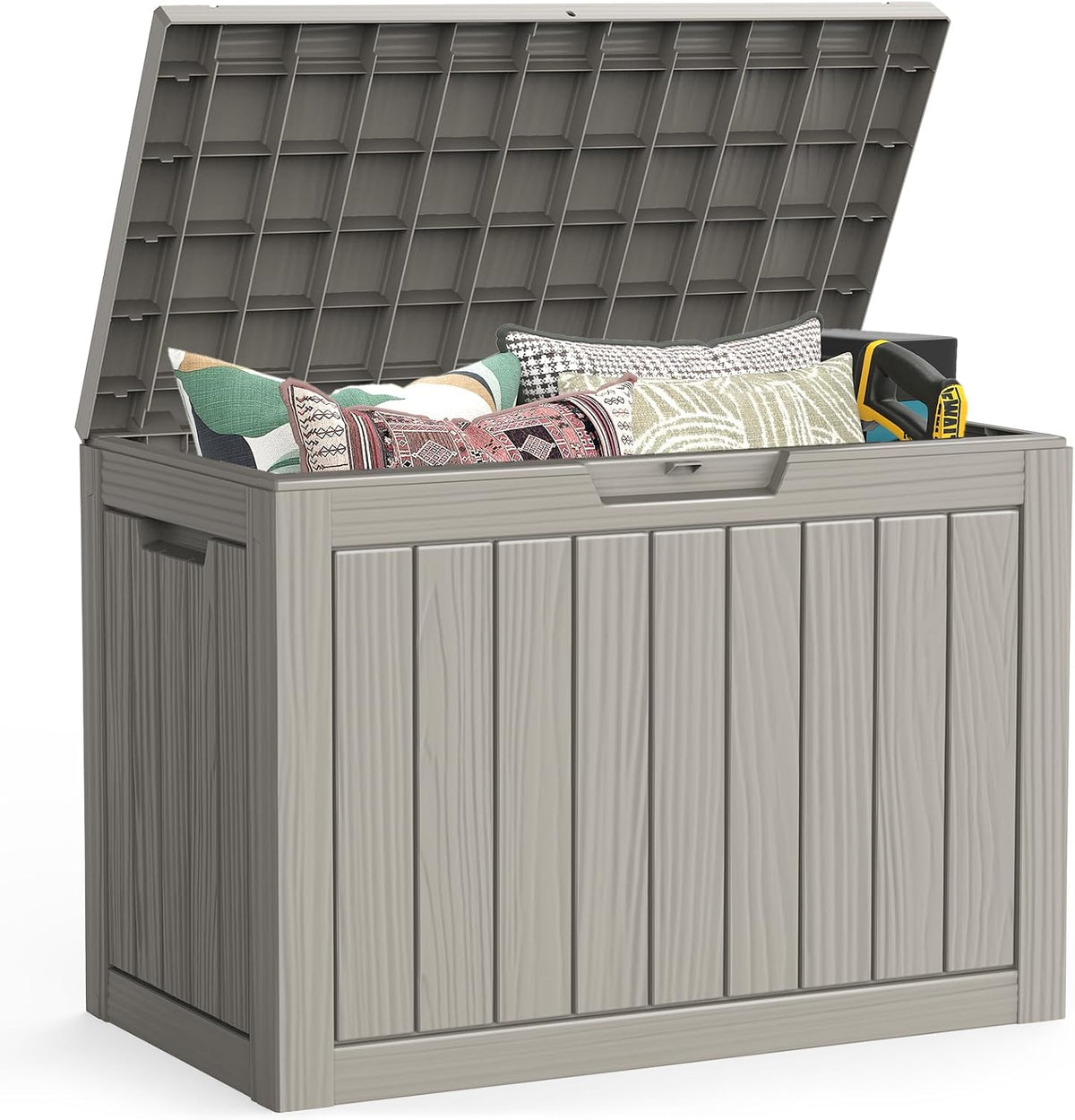 Outdoor Storage Box, 50 Gallon Waterproof Resin Deck Box, Storage Bin for Package Delivery, Patio Furniture Cushion, Garden Tools, Pool Accessories