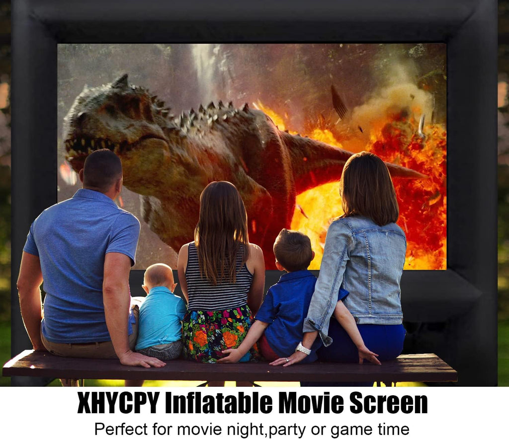 XHYCPY 16ft Inflatable Movie Screen with Air Blower Storage Bag - Front/Rear Projection, Easy Set Up for Backyard Movie Night, Theme Parties