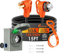 15FT 50 Amp Generator Cord Kit with Inlet Box