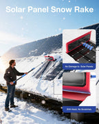Roof Rakes for Snow Removal, 20FT Telescoping Snow Rake for House Roof, Solar Panels, Cars & RV, Snow Broom Push/Pull, Heavy Duty Aluminum Ice