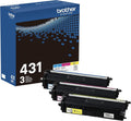 Brother TN-431 3PK, Cyan, Magenta, Yellow, Standard Yield, Model: TN4313PK