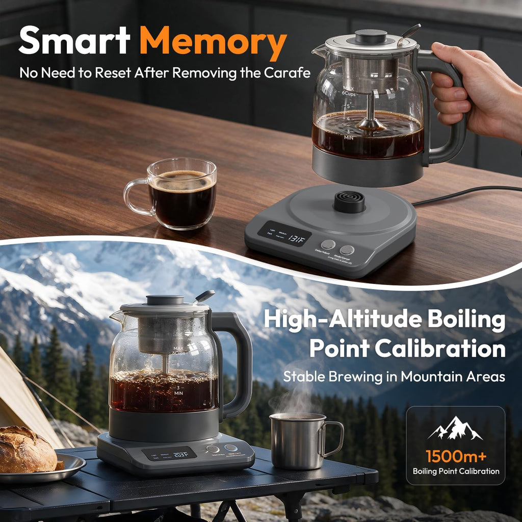 6-Cup Electric Percolator Coffee Pot-3 Custom Brew Modes
