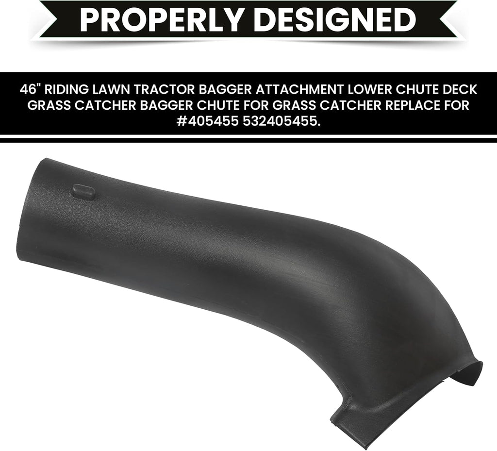 HECASA 46" Lower Bagger Chute Compatible with Craftsman Lawn Mowers
