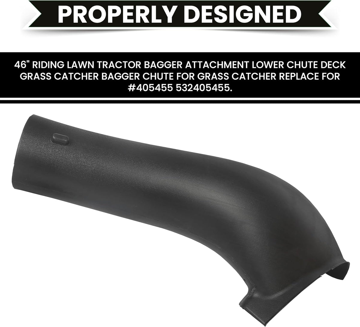 HECASA 46" Lower Bagger Chute Compatible with Craftsman Lawn Mowers