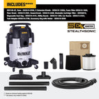 DEWALT 10 Gallon STEALTHSONIC Shop Vacuum Wet and Dry 5 Peak HP DXV10S-QT