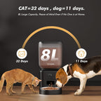 Automatic Dog Feeder - 8L/34 Cups Large Capacity Automatic Cat Food Dispenser with LCD Screen, Large Food Tray, Battery Operated, Timed Cat Feeder