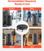 VEVOR Trash Can Dolly 500 lbs 2 Packs Round Trash Can Roller Base Balck
