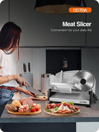 OSTBA Electric Meat Slicer with Two 7.5” Stainless Steel Blades, 200W