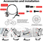 Z00M HB876E 2-PIN 4-Pistons E-Bike Electric Power-Off Hydraulic Brake Set, Pre-Bled with Mineral Oil Brakes Kit for eBike, Mountain Bike, Road Bike