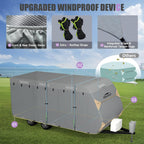 Travel Trailer RV Cover 24' ~ 27', Upgraded 9 Layers Top Waterproof Camper Cover, Heavy Duty Toy Hauler RV Cover for Winter Snow with Tongue Jack