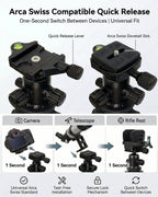 Aluminum Tripod with 360° Ball Head, Arca-Swiss Compatible