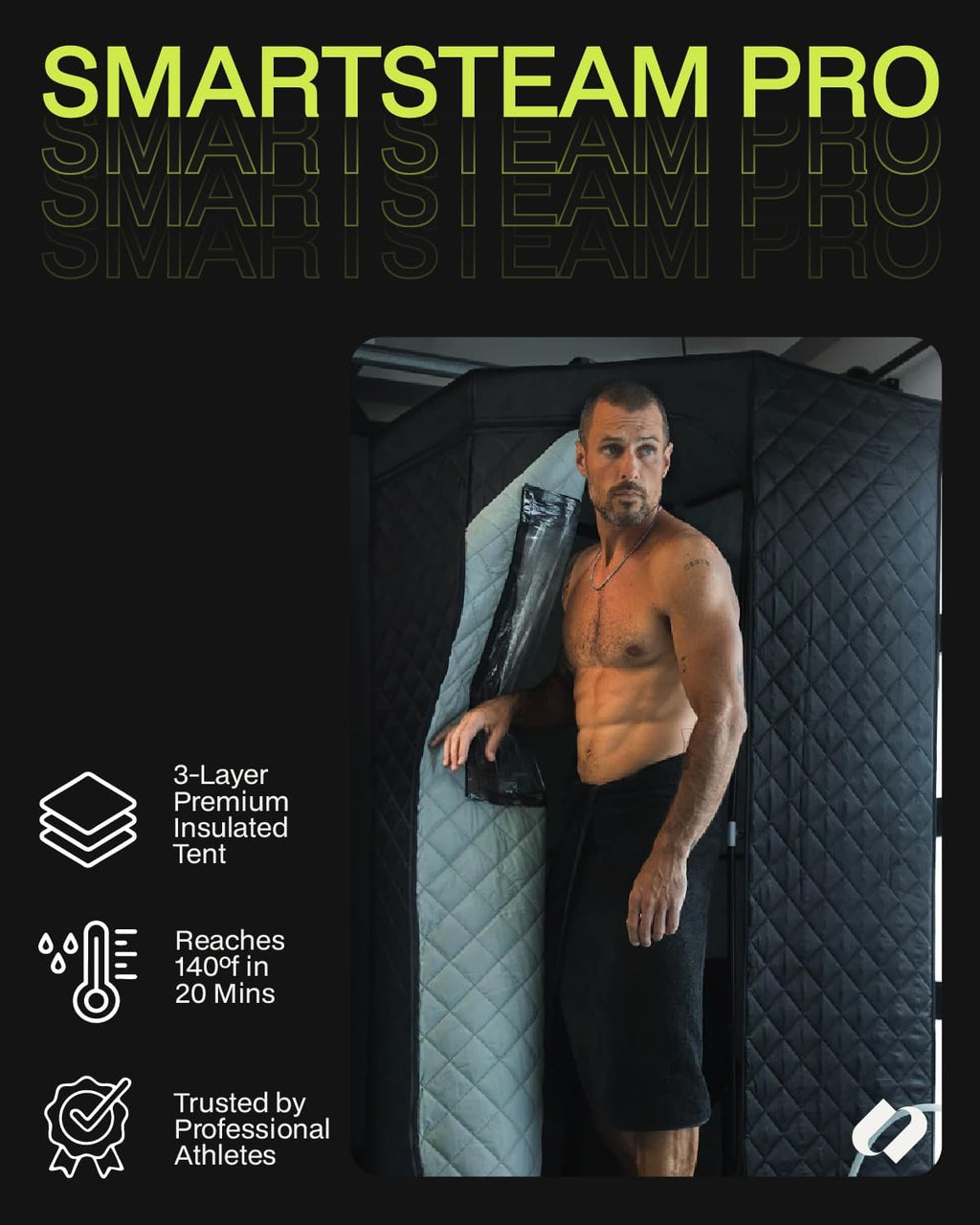 SAUNABOX® SmartSteam Kit Pro Portable Home Steam Sauna | 1 Person Sauna Tent