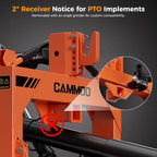CAMMOO 3-Point Quick Hitch with 2" Receiver, Orange
