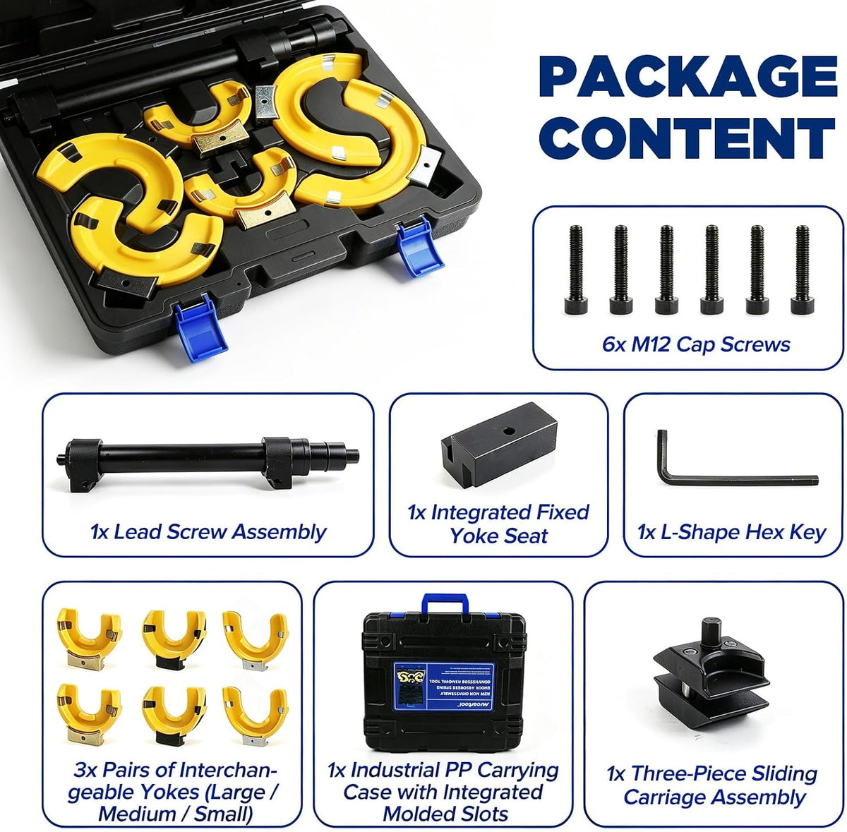 MRCARTOOL On-Vehicle Strut Spring Compressor Kit for SUVs and Trucks