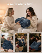 Soft Heated Blanket Full: Fluffy 220GSM Flannel and Sherpa Cozy Warm