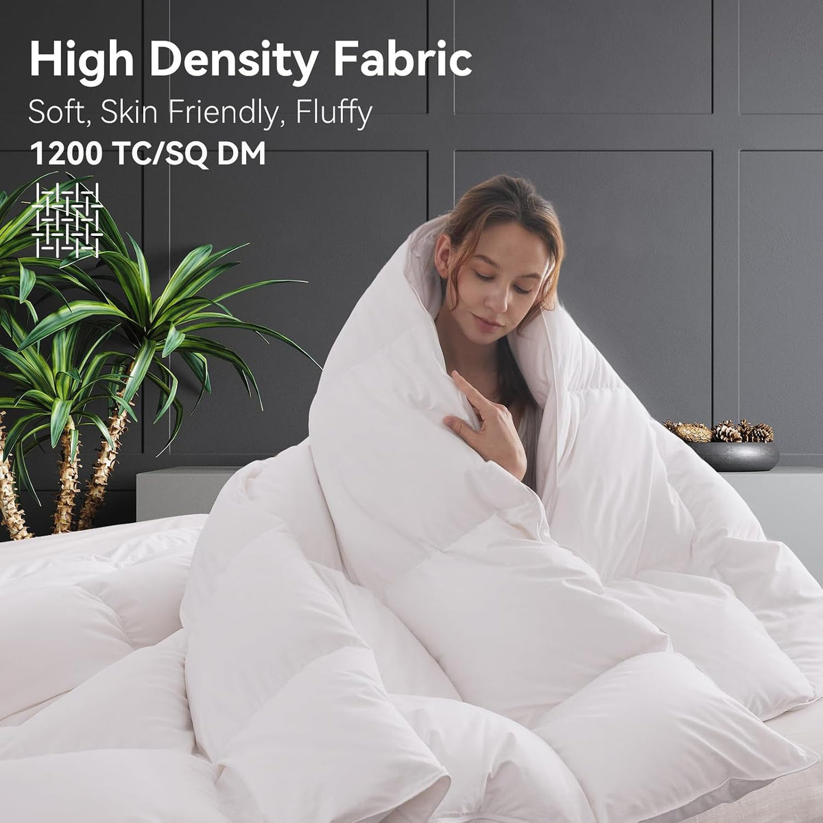 Goose Feather Down Fiber Comforter King,All Season Duvet Insert
