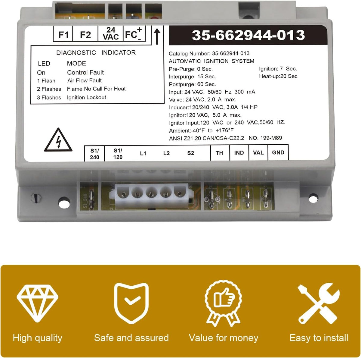 Electrical Systems Igniter Control Module Replacement 42001-0052S for Pentair Sta-Rite Max-E-Therm/Mastertemp Pool and Spa Heaters Electrical System
