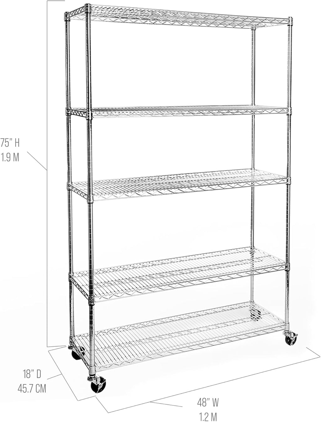 Seville Classics UltraDurable Heavy Duty NSF Solid Steel Wire Rack Storage Unit Organizer for Garage, Warehouse, Office, Restaurant, Classroom