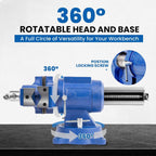 Forward DT08125A 5 Inch Heavy Duty Bench Vise with 360°Swivel Base and Head