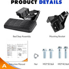 Rear Bed Step Tailgate Bedstep for Toyota Tundra 2022-2026 Folding Truck Step Retractable No-Drill Bumper Tailgate Step Replace # PTS30-34000 PT392
