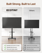 Steel Base Rolling TV Stand for 32-75 inch TVs up to 110 lbs, Black