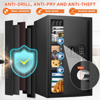 23.62'' Tall Extra Large Home Safe Box, Safe with Fireproof Waterproof Document Bag, Digital Keypad and 3 Removable Steel Shelves, Security Box for