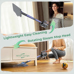 Steam Mop Steam Cleaner Fast Heat-Up with 400ML Water Tank 6-in-1 Multi Accessories, 23FT Power Cable, Lightweight, Steam Cleaner for sealed Hard