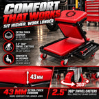 40" Mechanics Creeper Z Fold with Side Tool Tray, 3 in 1 Low Profile